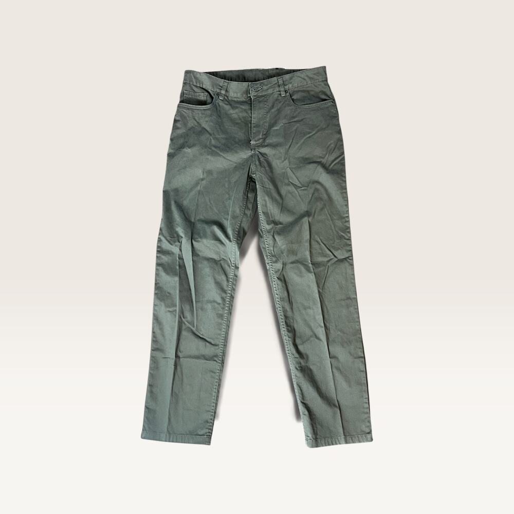 George Men's NWT Olive Green Straight Leg Stretch 5-Pocket Pants 32x30 Chinos